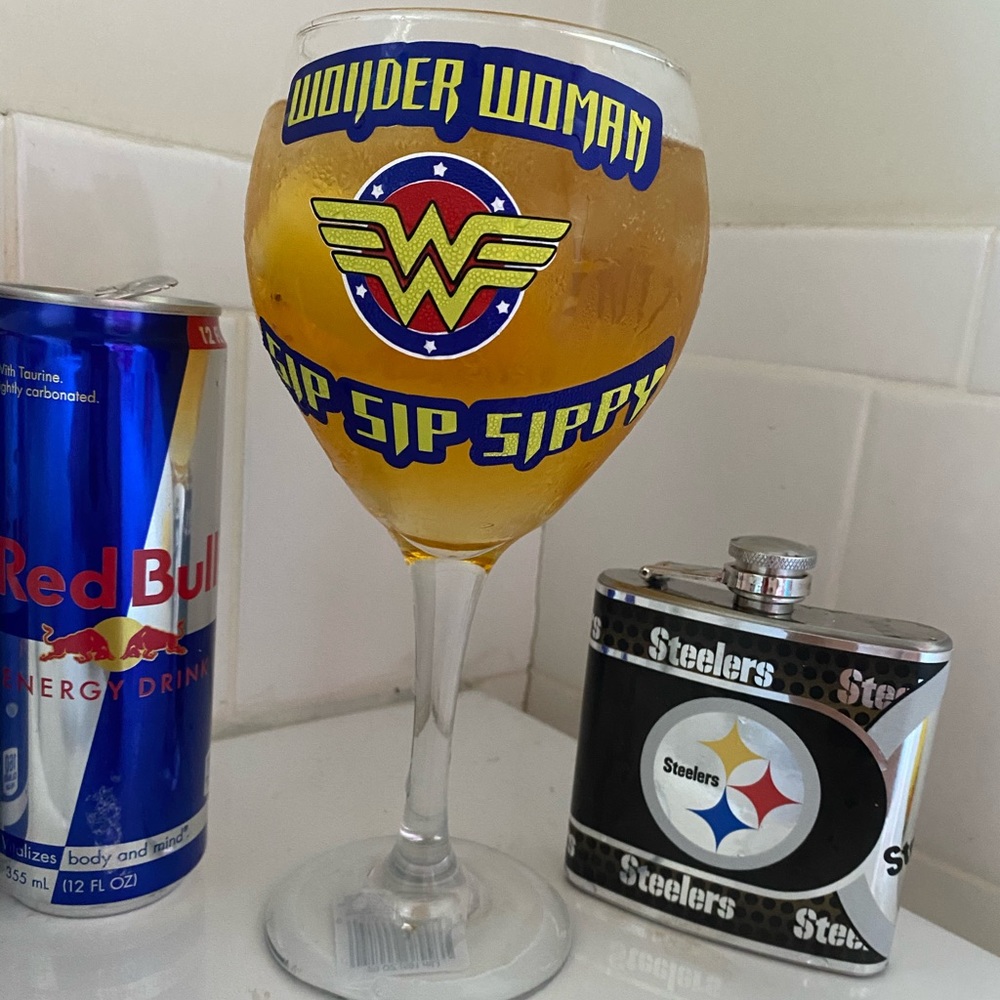 Wonder Woman glass custom with your name on it.